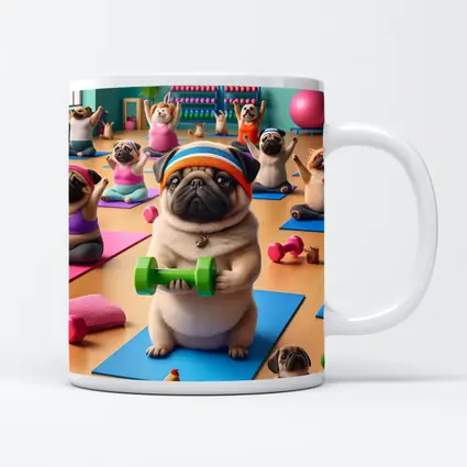 Pug Dog Workout Fitness Gym Class