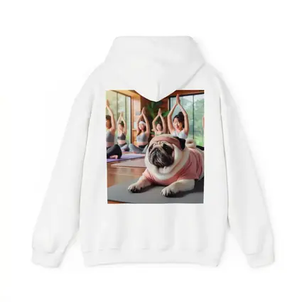 Pug Dog Yoga Class Studio Setting