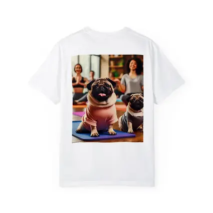Pugs Doing Yoga in Fitness Studio