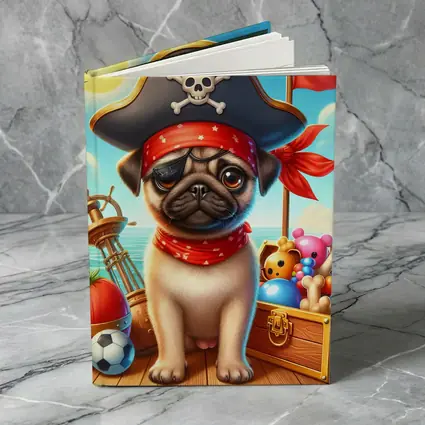 Pirate Pug Puppy on Ocean Ship