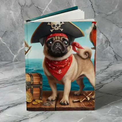 Pug Pirate Dog Treasure Chest Ocean Adventure