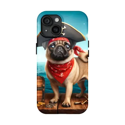 Pug Pirate Dog Treasure Chest Ocean Adventure