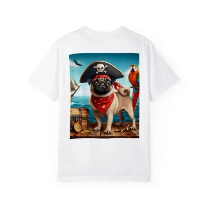 Pug Pirate Dog Treasure Chest Ocean Adventure