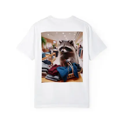 Raccoon Shopping in Clothing Store