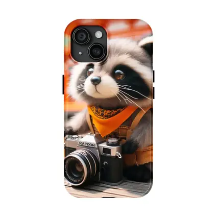 Raccoon Tourist With Camera Japanese Temple