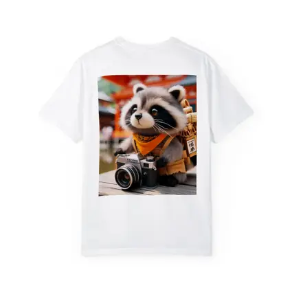 Raccoon Tourist With Camera Japanese Temple