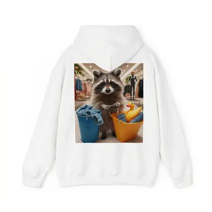 Raccoon Shopping With Buckets In Store
