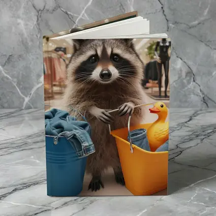 Raccoon Shopping With Buckets In Store