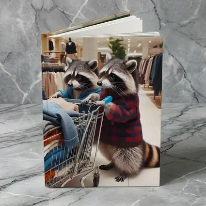 Raccoons Shopping In Clothing Store