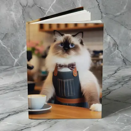 Ragdoll Cat Barista Coffee Shop Scene