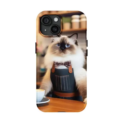 Ragdoll Cat Barista Coffee Shop Scene