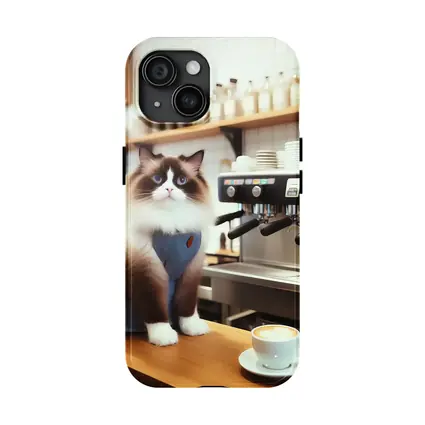 Ragdoll Cat Barista in Coffee Shop
