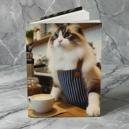Ragdoll Cat Barista Coffee Shop Art