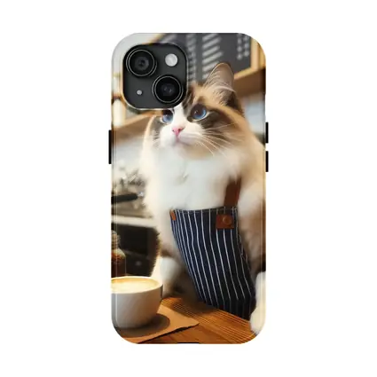 Ragdoll Cat Barista Coffee Shop Art