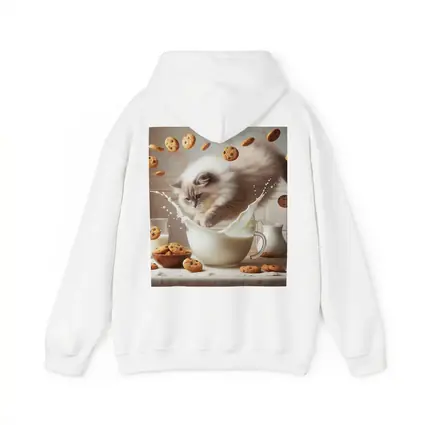 Ragdoll Cat Splashing Milk With Cookies