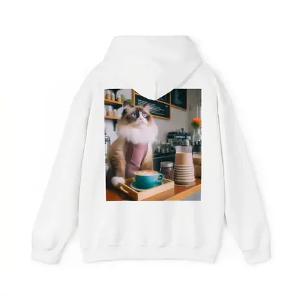 Ragdoll Cat Barista Working In Coffee Shop