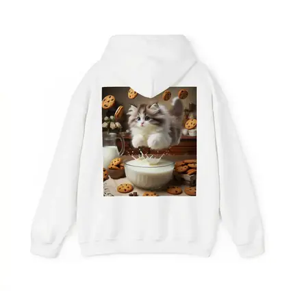 Fluffy Kitten Jumping Into Milk Bowl Cookies