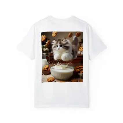 Fluffy Kitten Jumping Into Milk Bowl Cookies