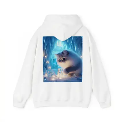 Persian Cat in Glowing Ice Crystal Palace