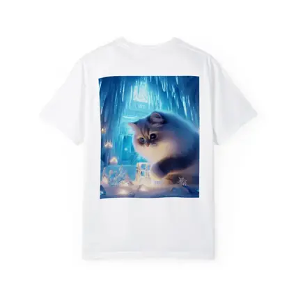 Persian Cat in Glowing Ice Crystal Palace