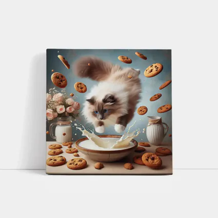 Ragdoll Cat Jumping Milk Bowl Cookies