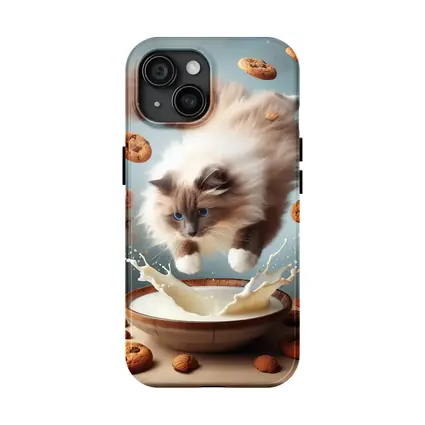 Ragdoll Cat Jumping Milk Bowl Cookies