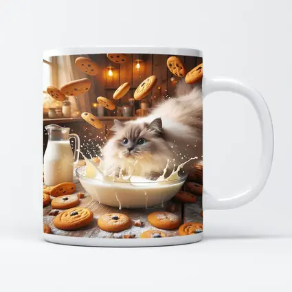 Ragdoll Cat Milk Bowl Cookies Kitchen