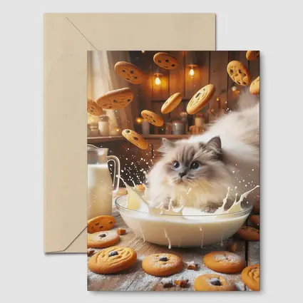 Ragdoll Cat Milk Bowl Cookies Kitchen