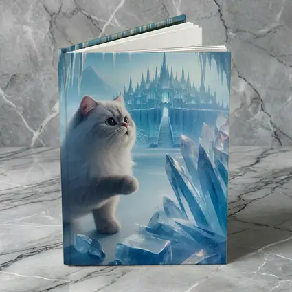 White Persian Cat Ice Crystal Fantasy Cave