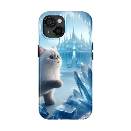 White Persian Cat Ice Crystal Fantasy Cave