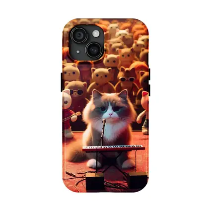 Cat Playing Keyboard On Concert Stage