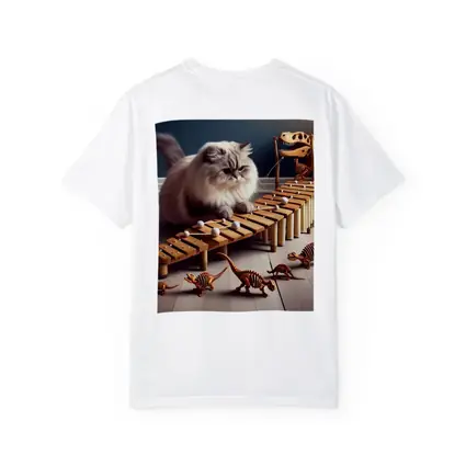 Persian Cat Playing Xylophone With Dinosaurs