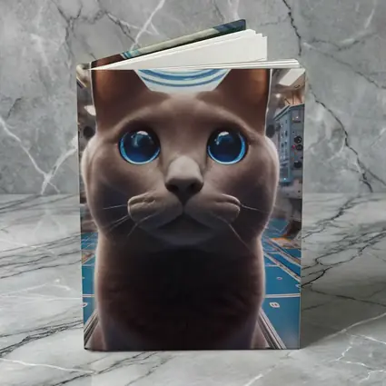 Russian Blue Cat Inside Space Station