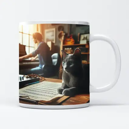 Russian Blue Cat Music Studio Scene