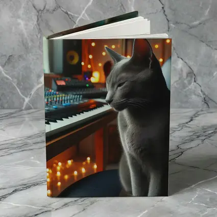 Russian Blue Cat Music Studio Keyboard