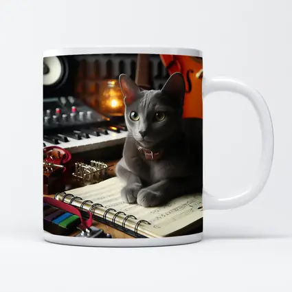 Russian Blue Cat Music Studio Scene