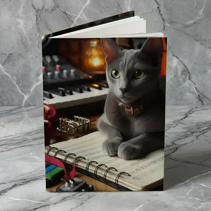 Russian Blue Cat Music Studio Scene