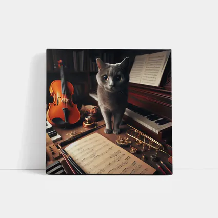Gray Cat Among Musical Instruments Sheet Music