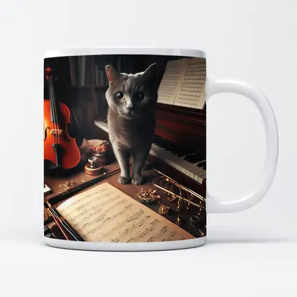 Gray Cat Among Musical Instruments Sheet Music
