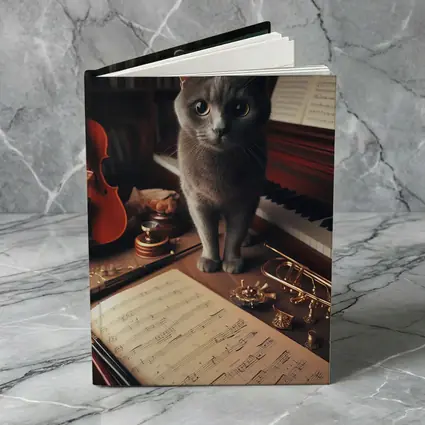Gray Cat Among Musical Instruments Sheet Music
