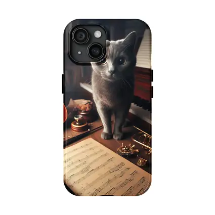 Gray Cat Among Musical Instruments Sheet Music