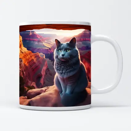 Russian Blue Cat Grand Canyon Sunset