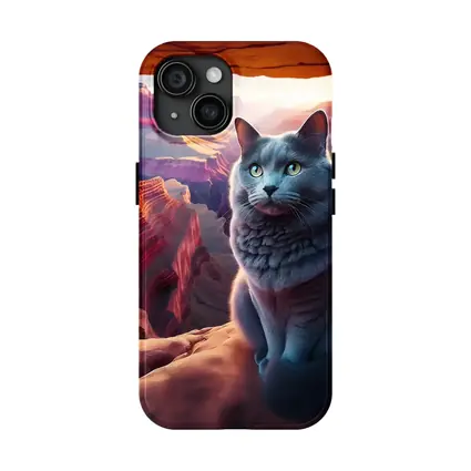 Russian Blue Cat Grand Canyon Sunset