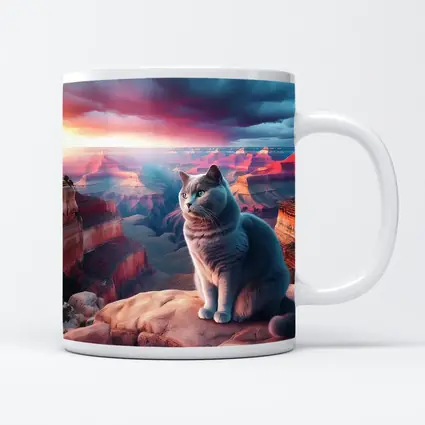 Russian Blue Cat Grand Canyon Sunset