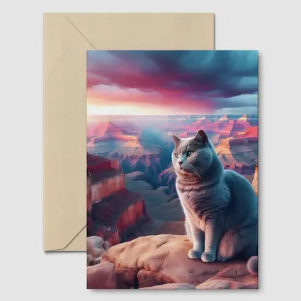 Russian Blue Cat Grand Canyon Sunset
