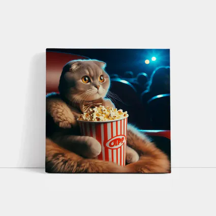 Scottish Fold Cat Cinema Popcorn Bow Tie