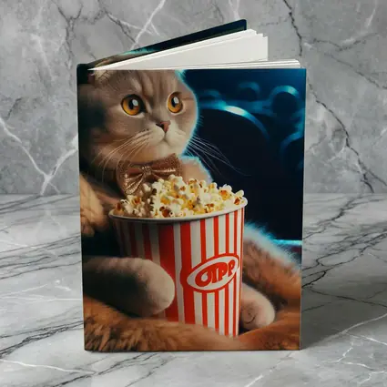 Scottish Fold Cat Cinema Popcorn Bow Tie