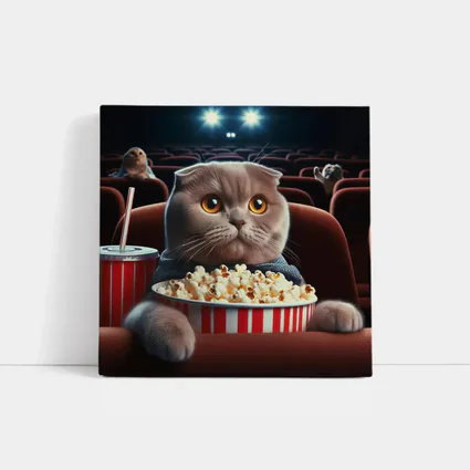 Scottish Fold Cat Cinema Popcorn Movie Night