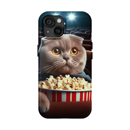 Scottish Fold Cat Cinema Popcorn Movie Night