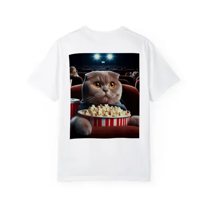 Scottish Fold Cat Cinema Popcorn Movie Night